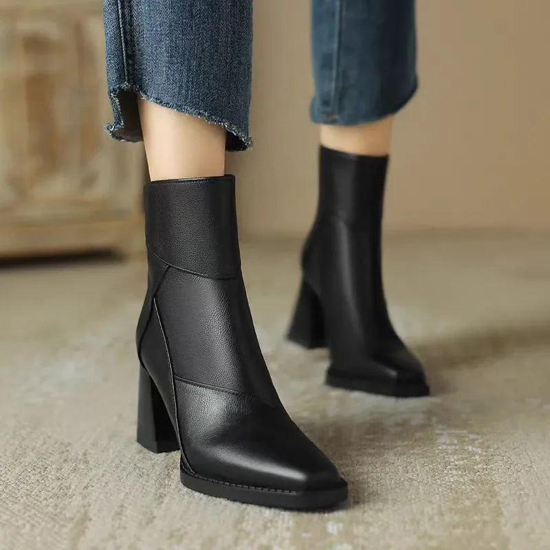 Women's block heel ankle boots