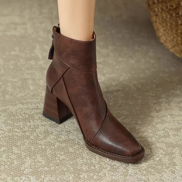 Women's block heel ankle boots