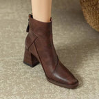 Women's block heel ankle boots