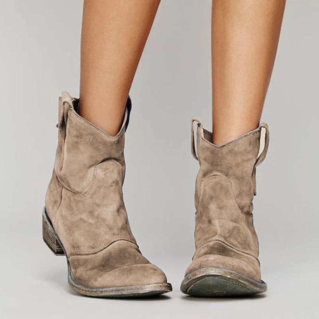 Women's light brown western ankle boots