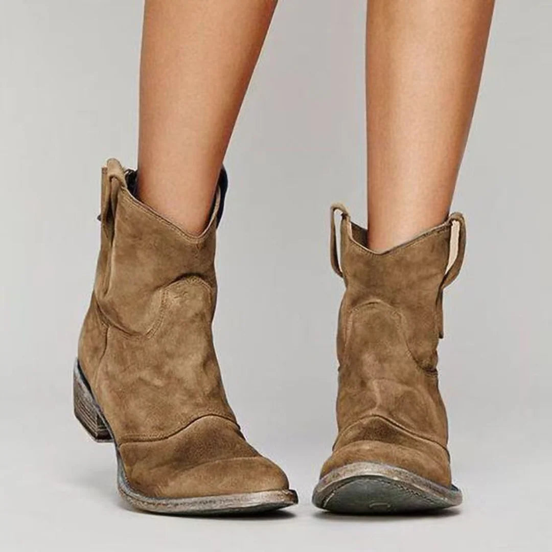 Women's light brown western ankle boots