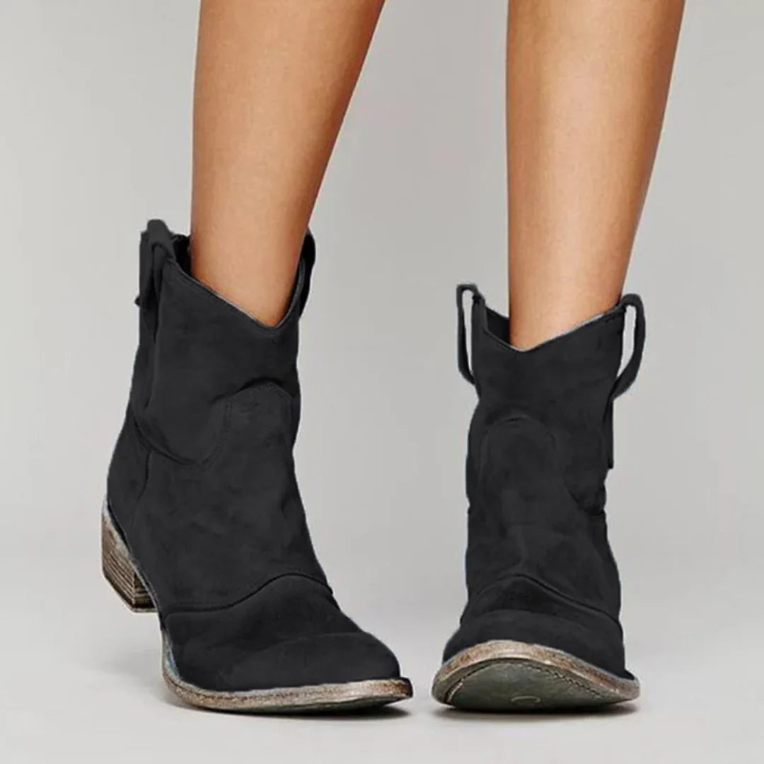 Women's black western ankle boots