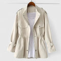 Women's cream double-breasted overcoat