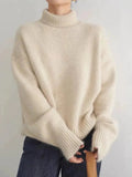 Women's beige cashmere turtleneck