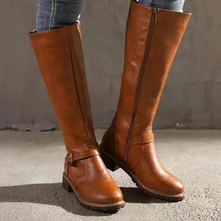 Women's light brown classic cushioned comfort boots with padded insole