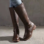 Women's dark brown classic cushioned comfort boots with padded insole
