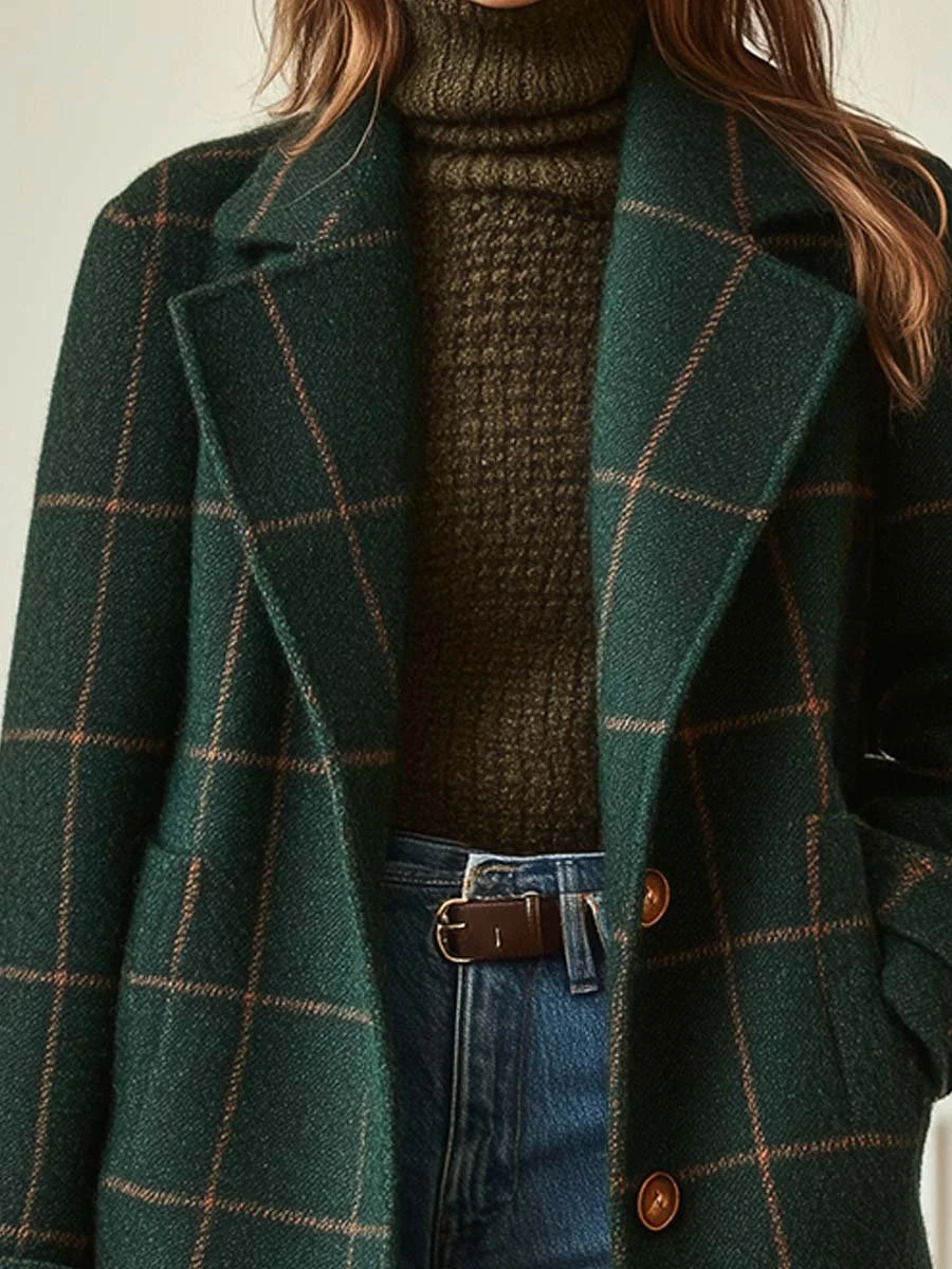 Women's plaid long coat