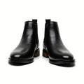 Men's black refined Pointed-Toe Chelsea Boots with Elastic Panels