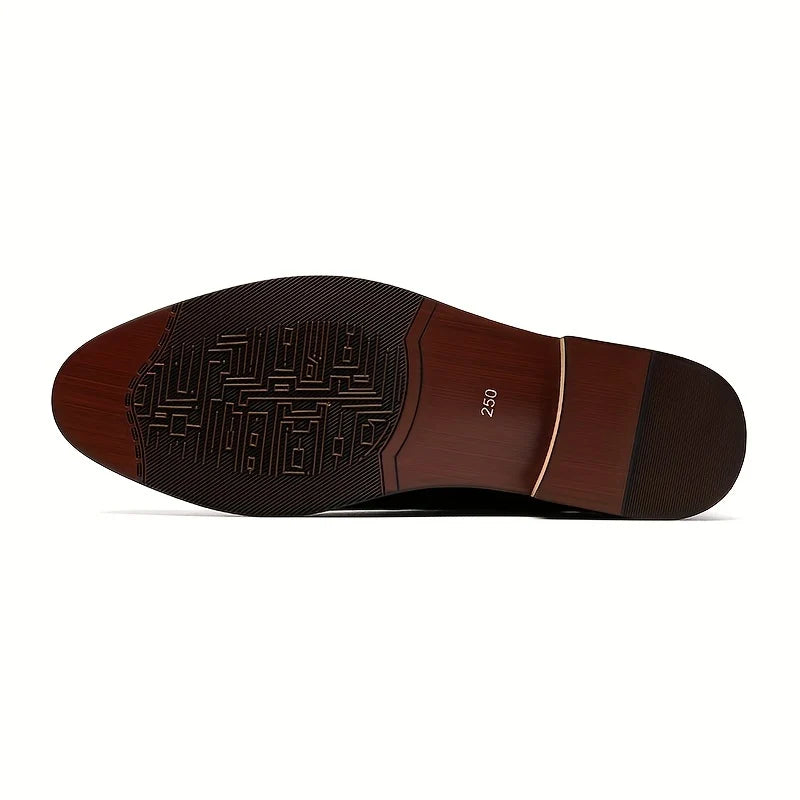 Men's brown refined Pointed-Toe Chelsea Boots with Elastic Panels