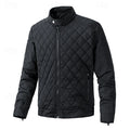 Men's black quilted Moto-Style Jacket with Snap-Front Closure