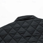 Men's gray quilted Moto-Style Jacket with Snap-Front Closure