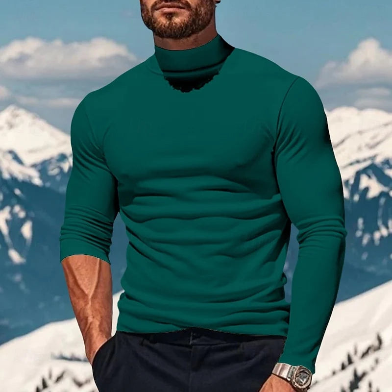 Men's slim fit mock neck long sleeve top