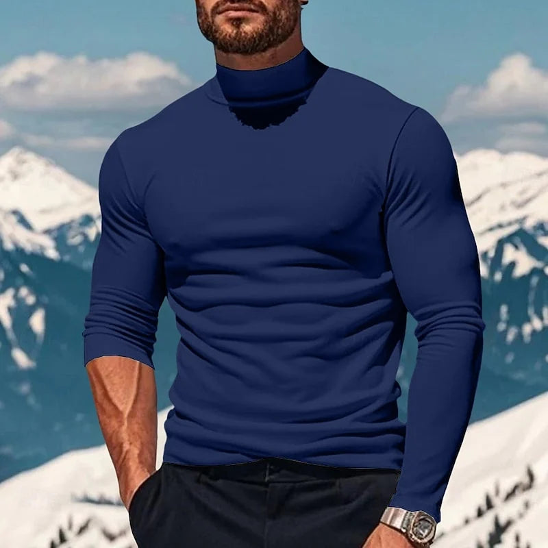Men's slim fit mock neck long sleeve top