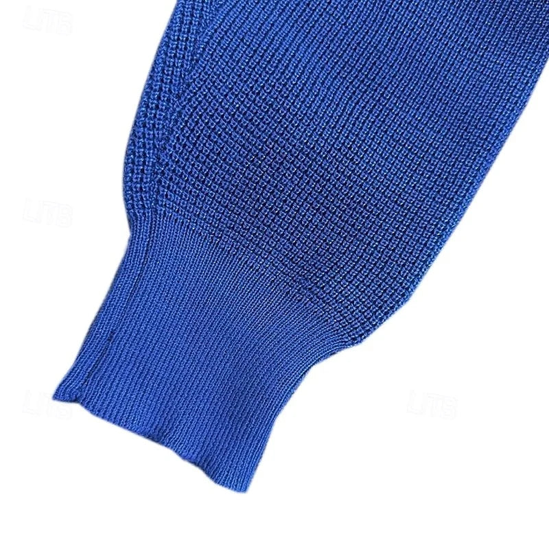 Men's black waffle-knit Mock Neck Sweater with Elbow Patches