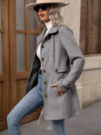 Women's belted single-breasted coat