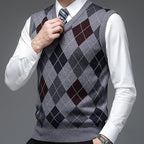 Men's camel classic Argyle V-Neck Pullover Sweater Vest