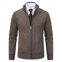 Bernard | Men's Chunky Cable-Knit Zip-Up Cardigan with Zip Pockets