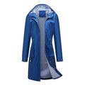 Women's blue waterproof trench coat
