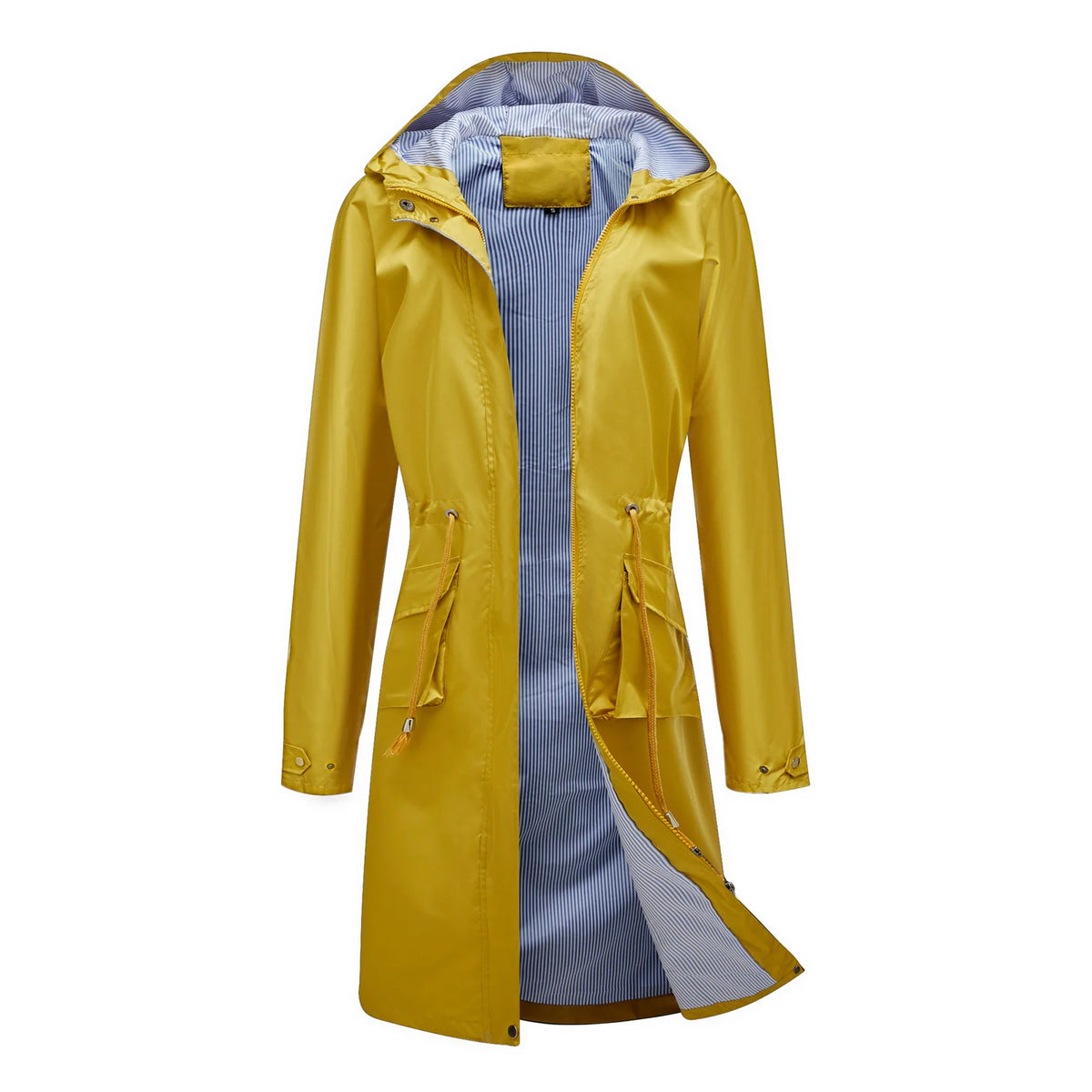 Women's yellow waterproof trench coat
