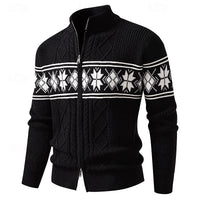 Byron | Men's Fair Isle Full-Zip Cardigan with Stand Collar for Winter