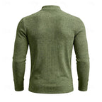 Men's light gray ribbed Knit Mock Neck Long-Sleeve Layering Top