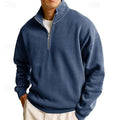 Men's navy blue relaxed Fit Garment-Dyed Quarter-Zip Sweatshirt