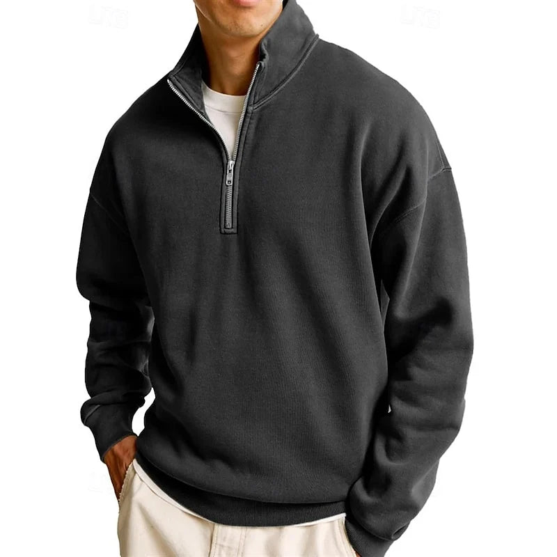 Men's light green relaxed Fit Garment-Dyed Quarter-Zip Sweatshirt