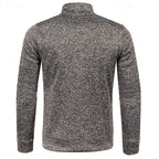 Men's coffee chunky-knit quarter-zip sweater with drop-shoulder fit