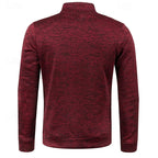 Men's coffee chunky-knit quarter-zip sweater with drop-shoulder fit
