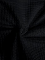 Women's black quilted bomber jacket with ribbed collar
