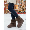 Women's coffee cozy Fur-Trimmed Ankle-Height Snow Boots for Winter