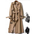 Women's khaki belted Double-Breasted Trench Coat