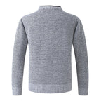 Men's red button-front V-Neck Knit Cardigan with Patch Pockets