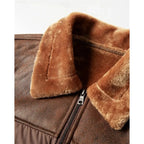 Men's dark brown insulated winter puffer jacket with stand collar