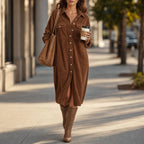 Women's corduroy shirt dress