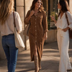 Women's corduroy shirt dress