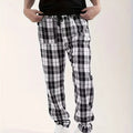 Men's white relaxed Plaid Pajama Pants with Drawstring Waist
