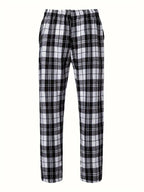 Men's royal blue relaxed Plaid Pajama Pants with Drawstring Waist