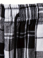Men's royal blue relaxed Plaid Pajama Pants with Drawstring Waist