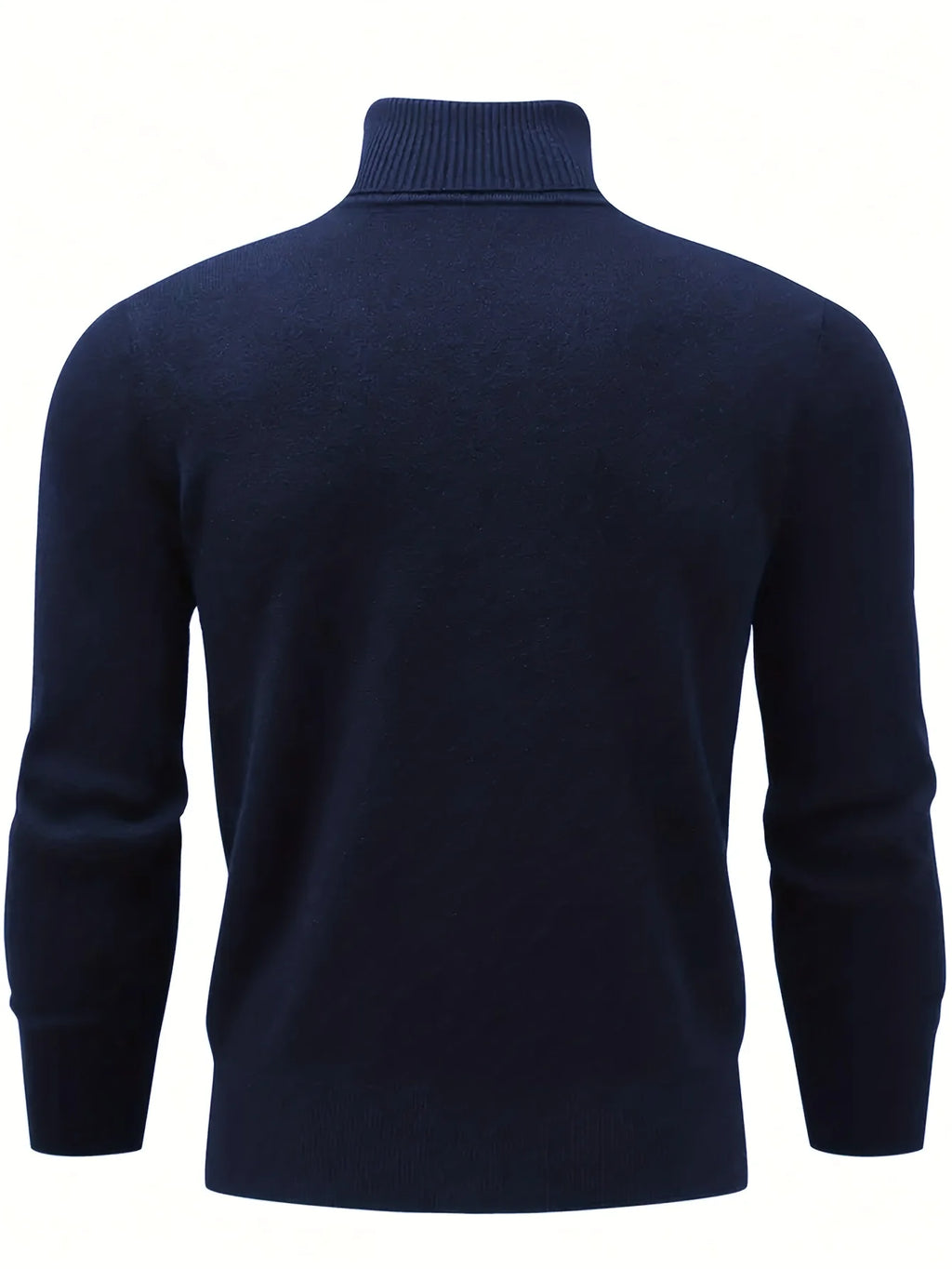 Men's burgundy slim-Fit Ribbed Turtleneck Sweater for Winter Layering