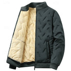 Men's gray sherpa-Lined Textured Quilted Bomber Jacket for Winter