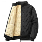 Men's gray sherpa-Lined Textured Quilted Bomber Jacket for Winter