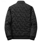 Men's gray sherpa-Lined Textured Quilted Bomber Jacket for Winter