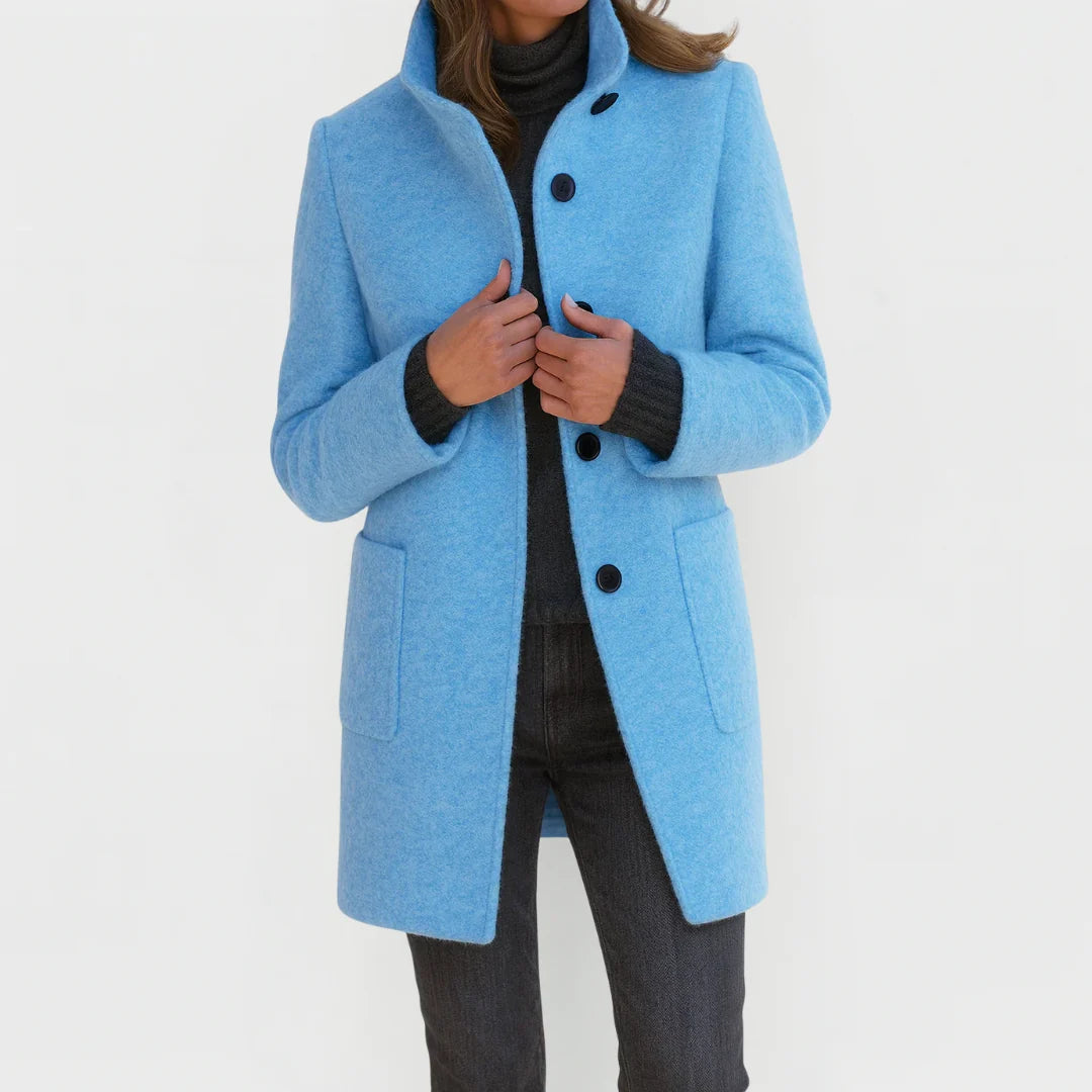 Women's light blue tailored coat