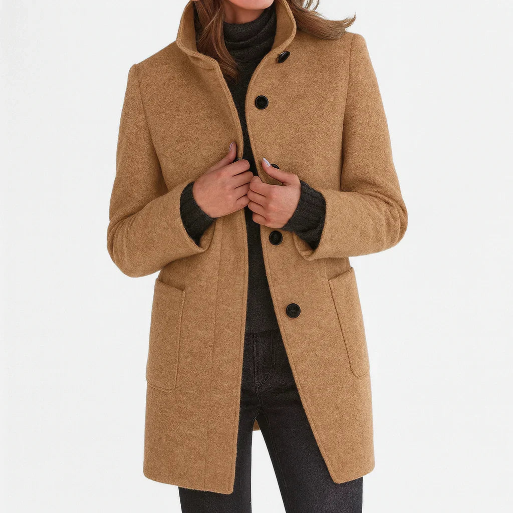 Women's khaki tailored coat