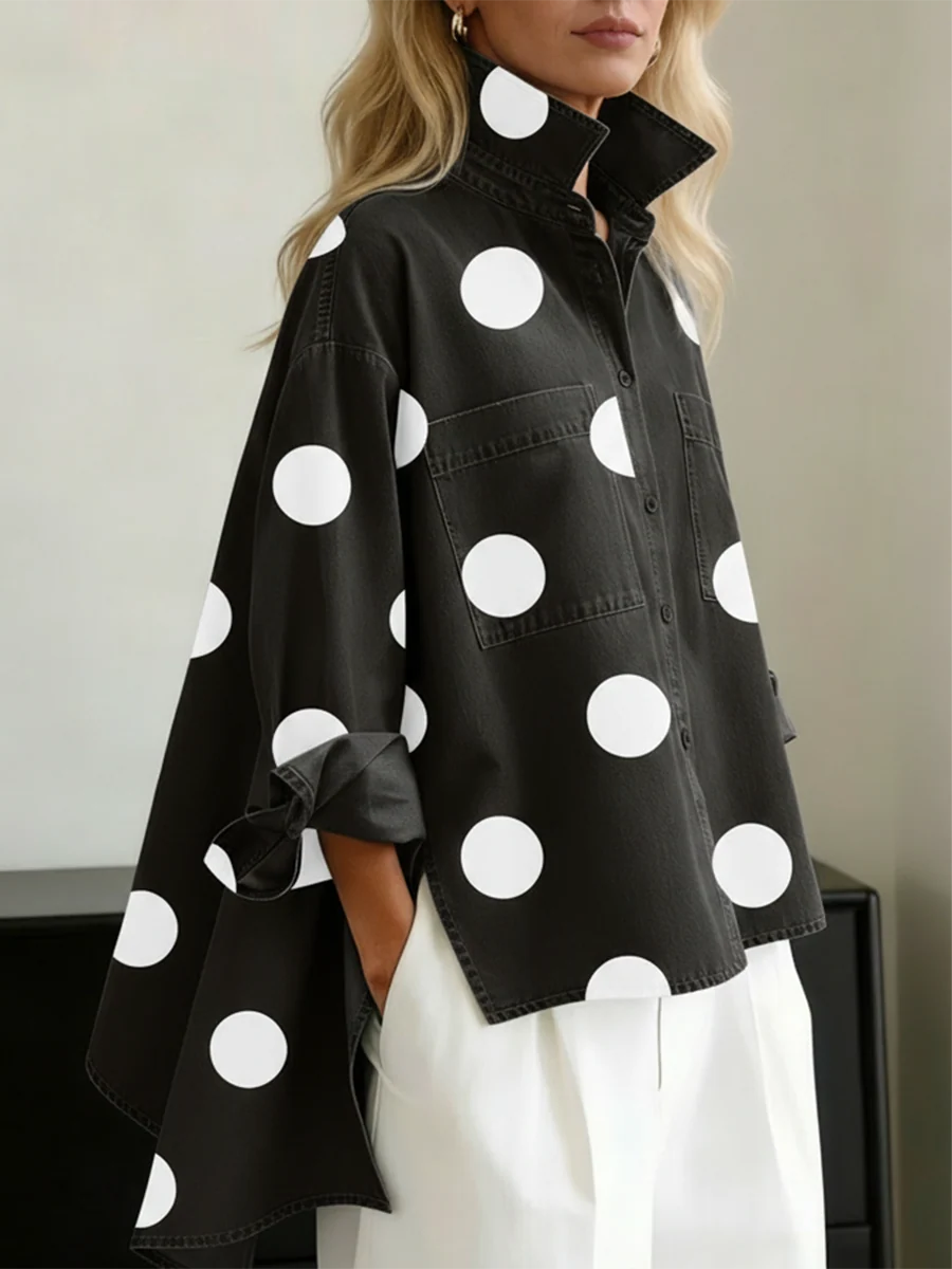 Women's black denim shirt