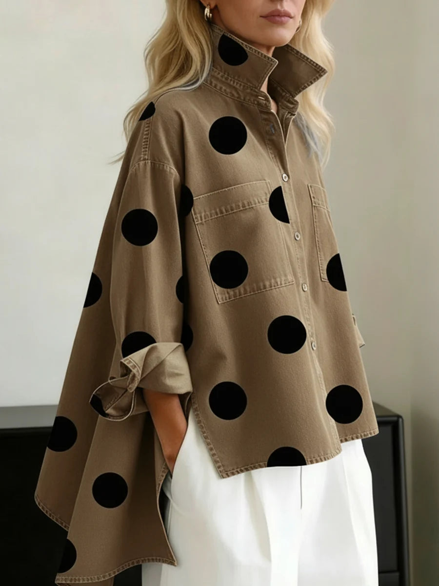 Women's khaki denim shirt