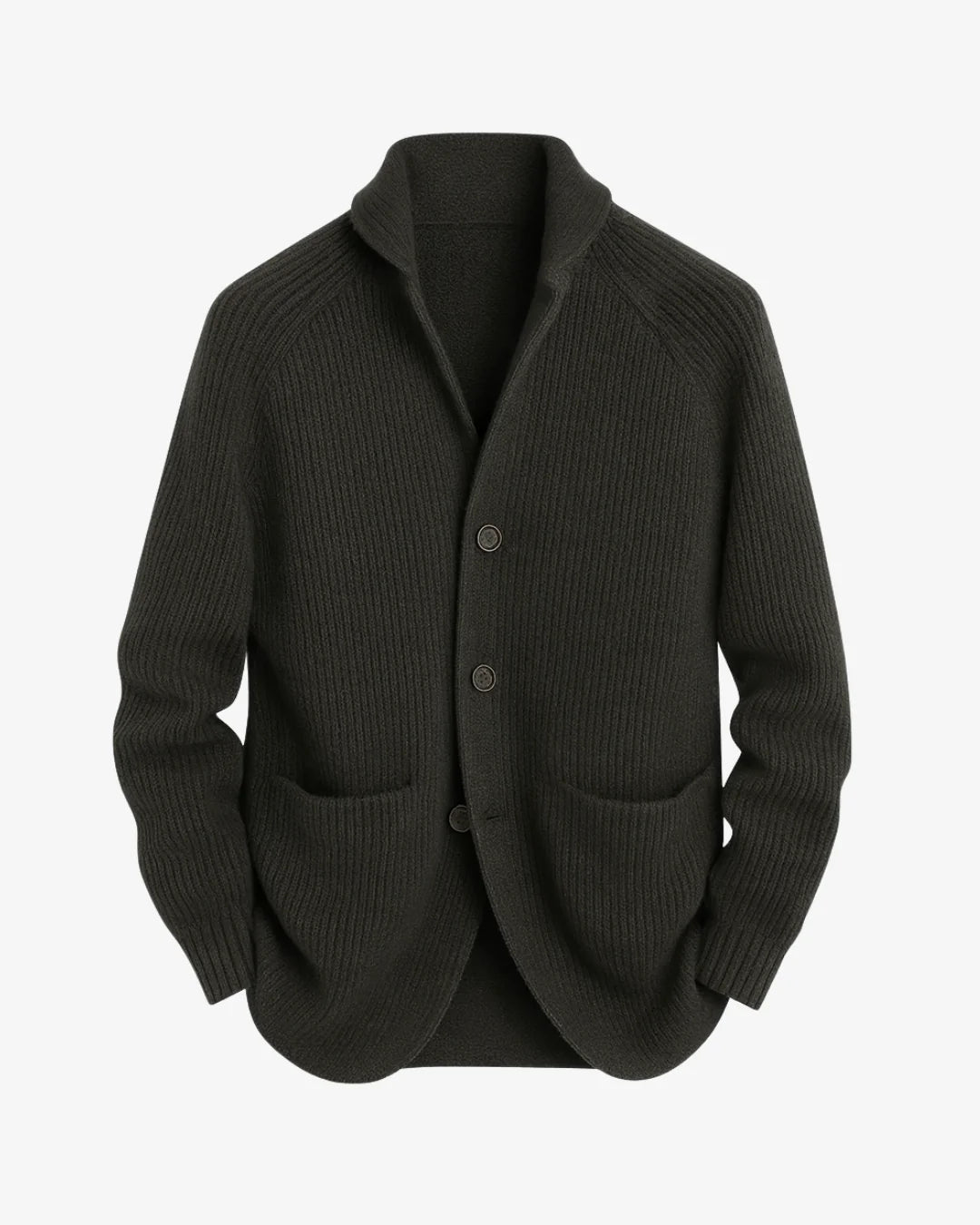 Men's gray ribbed knit sweater blazer, alternate view