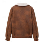 Men's brown rugged winter work jacket with flap chest pocket