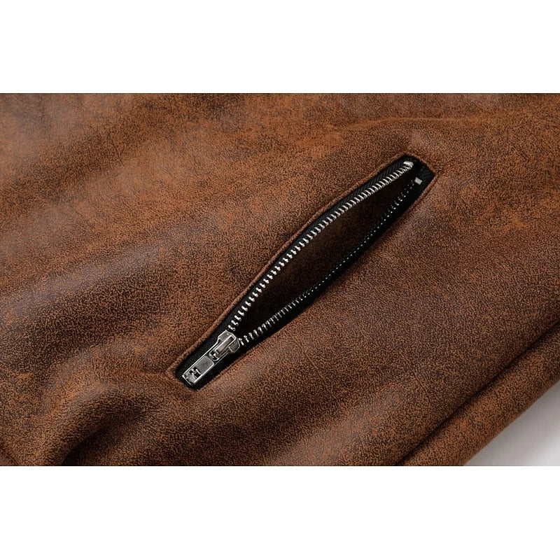 Men's brown rugged winter work jacket with flap chest pocket
